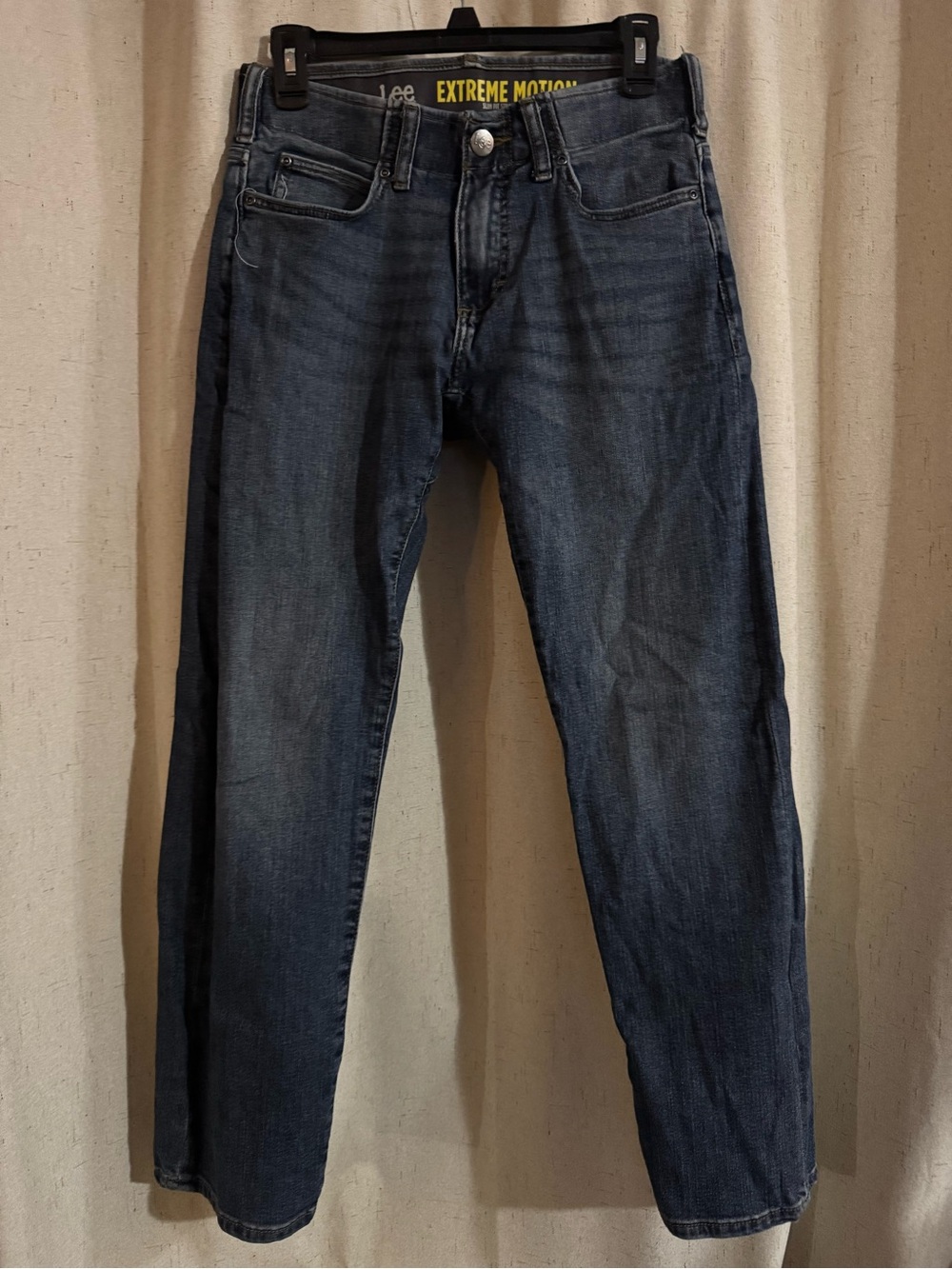 Lee Extreme Motion Men’s Dark Blue Stretch Jeans - Slim Fit Straight Leg